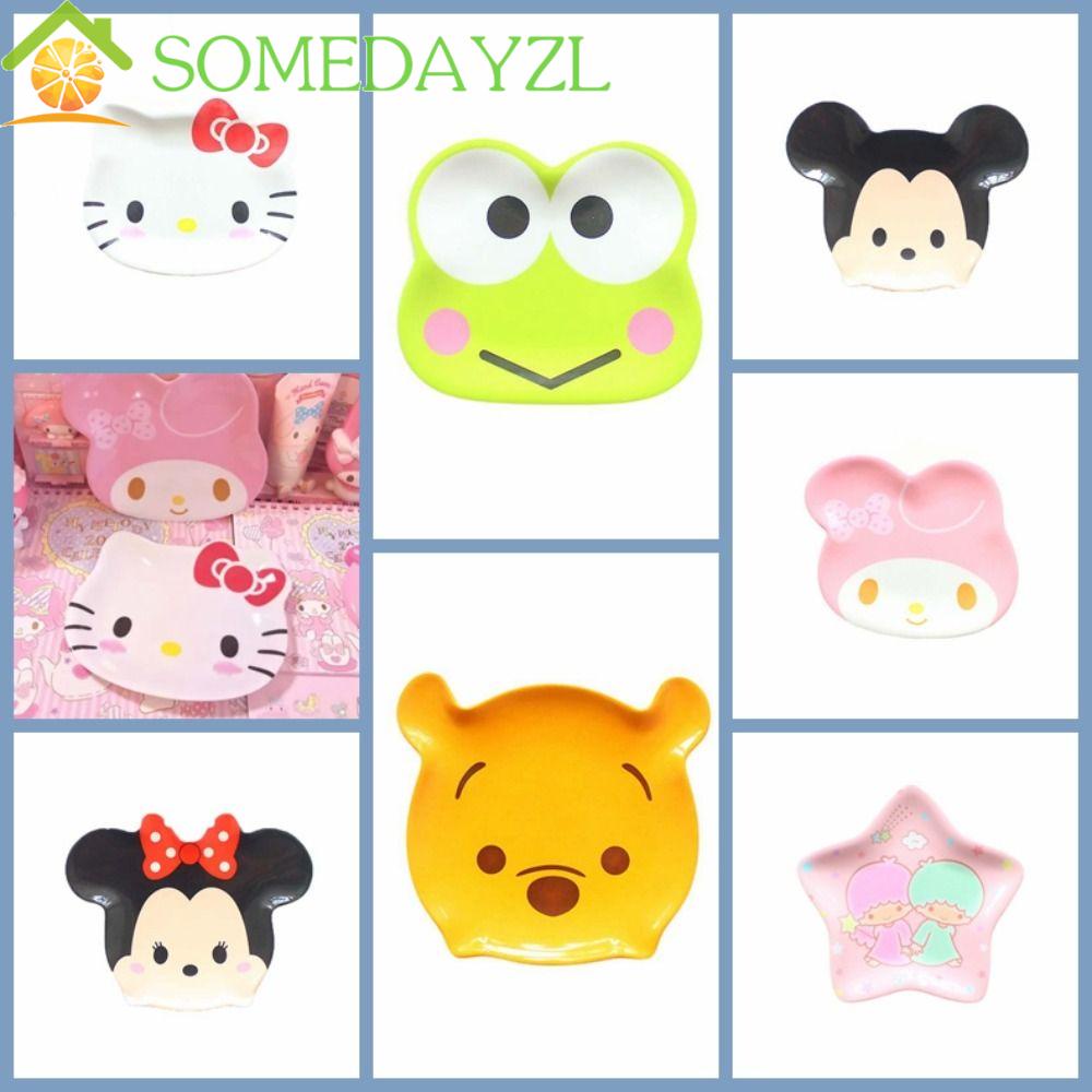 Somedayzl จานเซรามิค ลายการ์ตูนคิตตี้ กบ เมโลดี้ กันตก สําหรับใส่อาหารค่ํา ขนมขบเคี้ยว