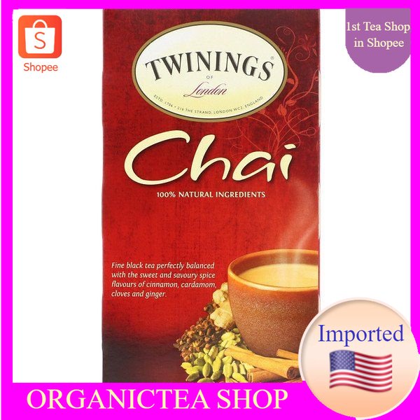 ชาทไวนิงส์ Twinings​ Chai Tea, 25 Tea Bags💚พร้อมส่ง💜ราคาน่าอุดหนุน