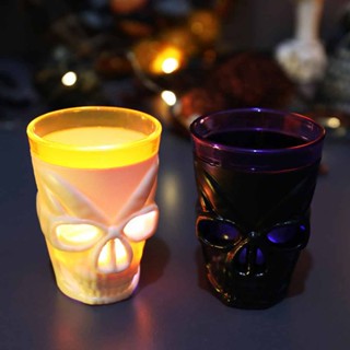 LED Skull Head Wine Cup Glowing Wine Glass for Halloween Perfect for Festive Gatherings