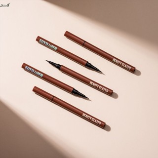 Qccuot Beauty Glazed Eyeliner Natural Lasting Waterproof Not Blooming Curl หนาเรียวเครื่องมือแต่งหน้าตา