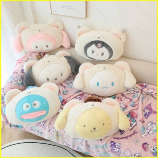 Yb3 Sanrio หมอนผ้าห่ม ตุ๊กตายัดไส้ Kuromi Melody Cinnamoroll Nap 2 in 1 สําหรับเด็กนักเรียน