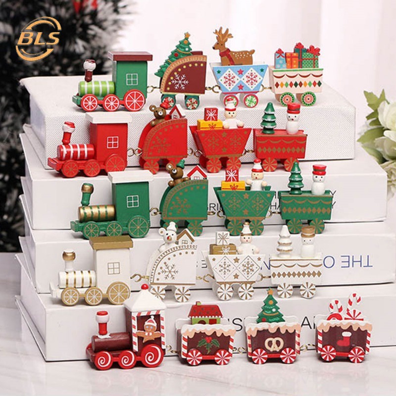 รถไฟไม้ ขนาดเล็ก หลายสไตล์ เครื่องประดับ สําหรับตกแต่งโต๊ะ บ้าน รถไฟ คริสต์มาส ของเล่น ปาร์ตี้ ของขวัญเด็ก