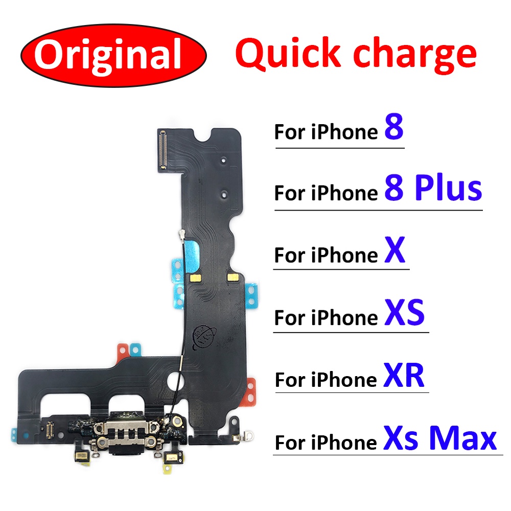 ของแท้ บอร์ดเชื่อมต่อสายชาร์จ USB สายเคเบิลอ่อน สําหรับโมดูลไมโครโฟน iPhone 7 8 Plus X XS Max XR