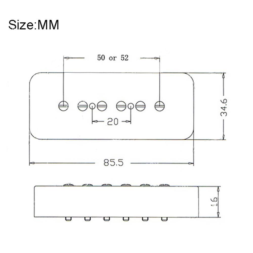 P90 คอสะพานกีตาร์รถกระบะ 50 มม./52 มม.เสา Spacing สําหรับกีตาร์ไฟฟ้า - รูปที่ 7