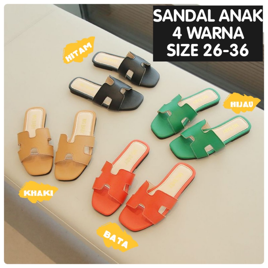 (LOLI-JKT) SD- V618 FLAT H SANDALS สําหรับ GIRLS IN 4 สี GOOD SIZE 26-36