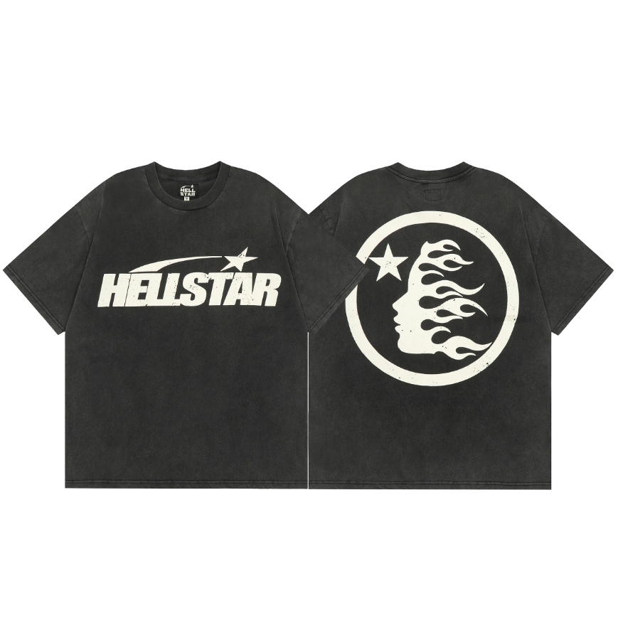 เสื้อยืดแขนสั้น ทรงหลวม พิมพ์ลายโลโก้ Hellstar Studios คุณภาพสูง สไตล์วินเทจ