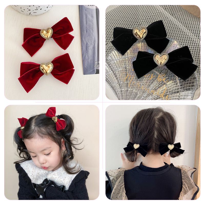 1ชิ้น/ย้อนยุคกํามะหยี่รักผมเชือกสาวยางรัดสีดําสาวโบว์อุปกรณ์ผม