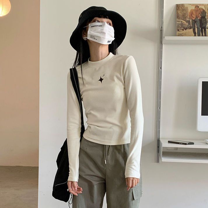 เสื้อยืดแขนยาว คอเต่า ผ้ากํามะหยี่ ให้ความอบอุ่น สไตล์เยอรมัน แฟชั่นฤดูใบไม้ร่วง และฤดูหนาว สําหรับผู้หญิง