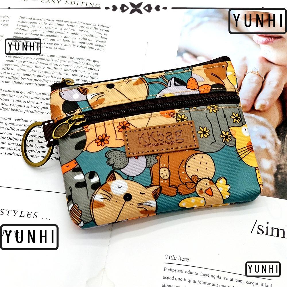 Yunhi กระเป๋าเงิน กระเป๋าเก็บบัตร ขนาดเล็ก น้ําหนักเบา ลายการ์ตูนสัตว์น่ารัก สําหรับนักเรียน