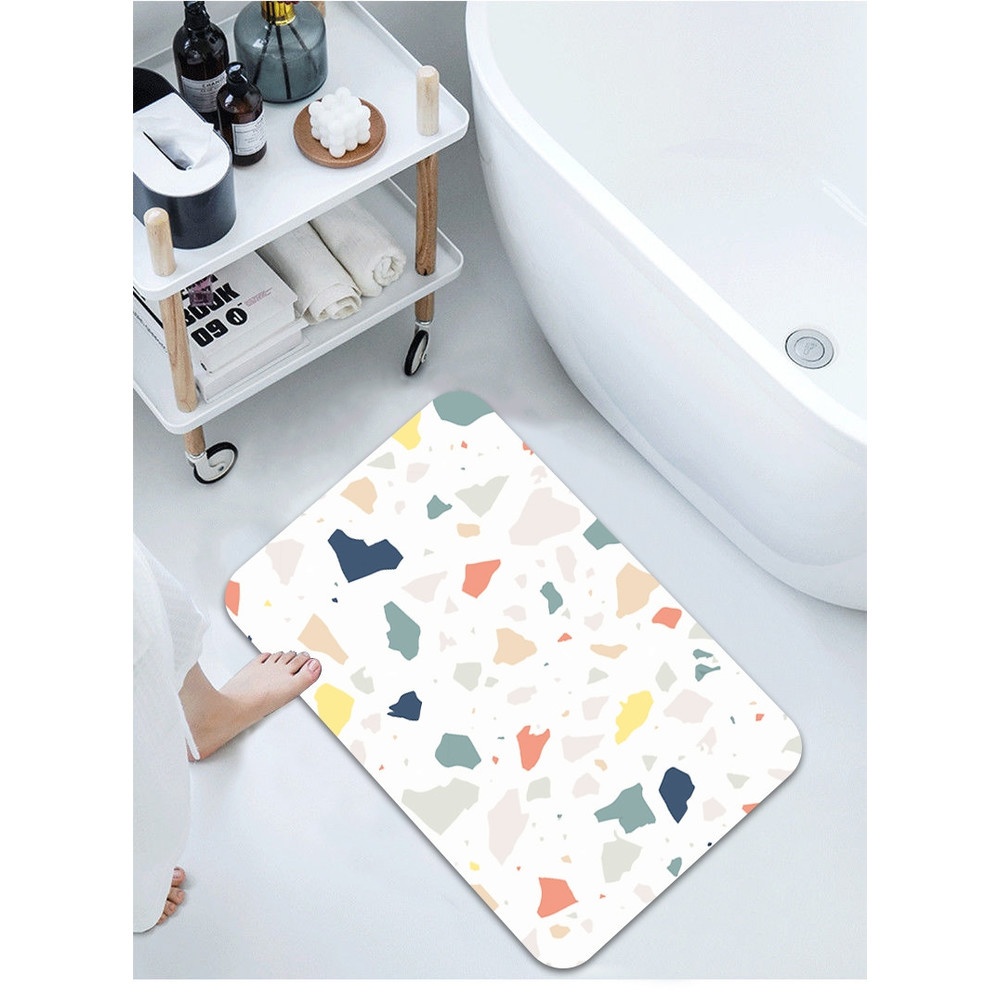 GlobalHouse COZY พรมเช็ดเท้าเมมโมรี่โฟม รุ่น GEELIN-02 ขนาด 50x80x1.20 ซม. สีขาว สินค้าของแท้คุณภาพดี