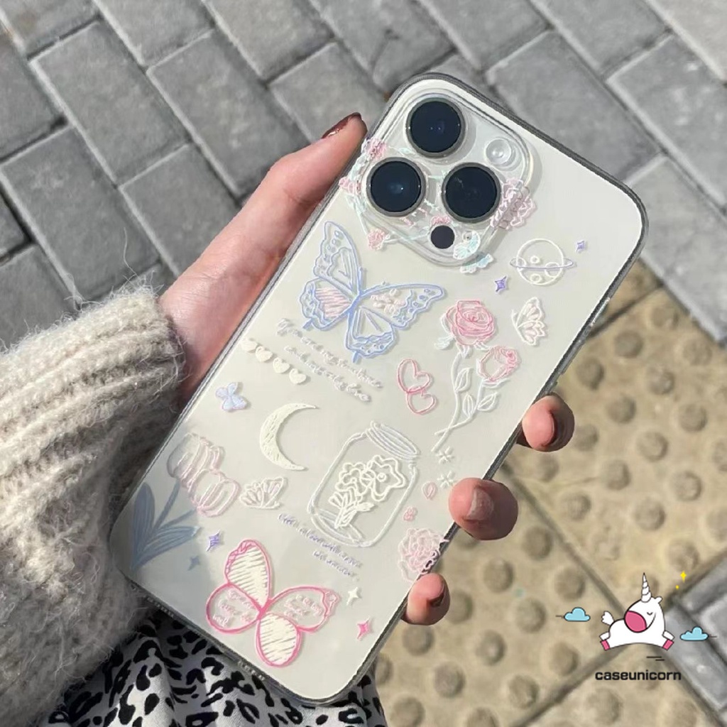 เคสโทรศัพท์มือถือ ลายผีเสื้อ ดอกกุหลาบ สําหรับ Infinix Smart 8 7 5 Hot 40 30i Tecno Spark GO 2023 2024 10 20 Camon 20 Infinix GT 10 Hot 40 30 10 11 12i 20 10T Play Nfc Note 30 Pro Vip 12 G96 เคสใส่ขดลวด