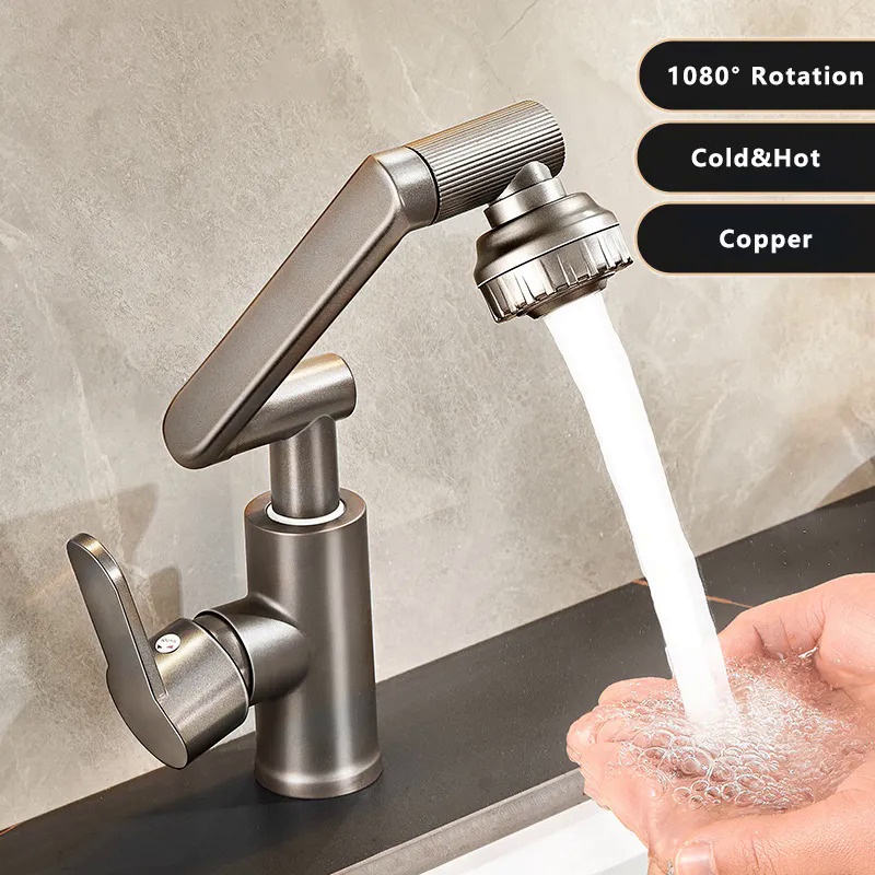Kitchen Faucet Kitchen Sink Faucet Stainless Steel 1080° Rotating Cold and Hot Water Bathroom Kitche