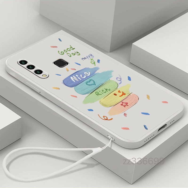 เคส VIVO Y3S VIVO Y11 VIVO Y12 VIVO Y15 VIVO Y17 VIVO Y19 VIVO Y12i เคสโทรศัพท์มือถือ ซิลิโคน ขอบตรง