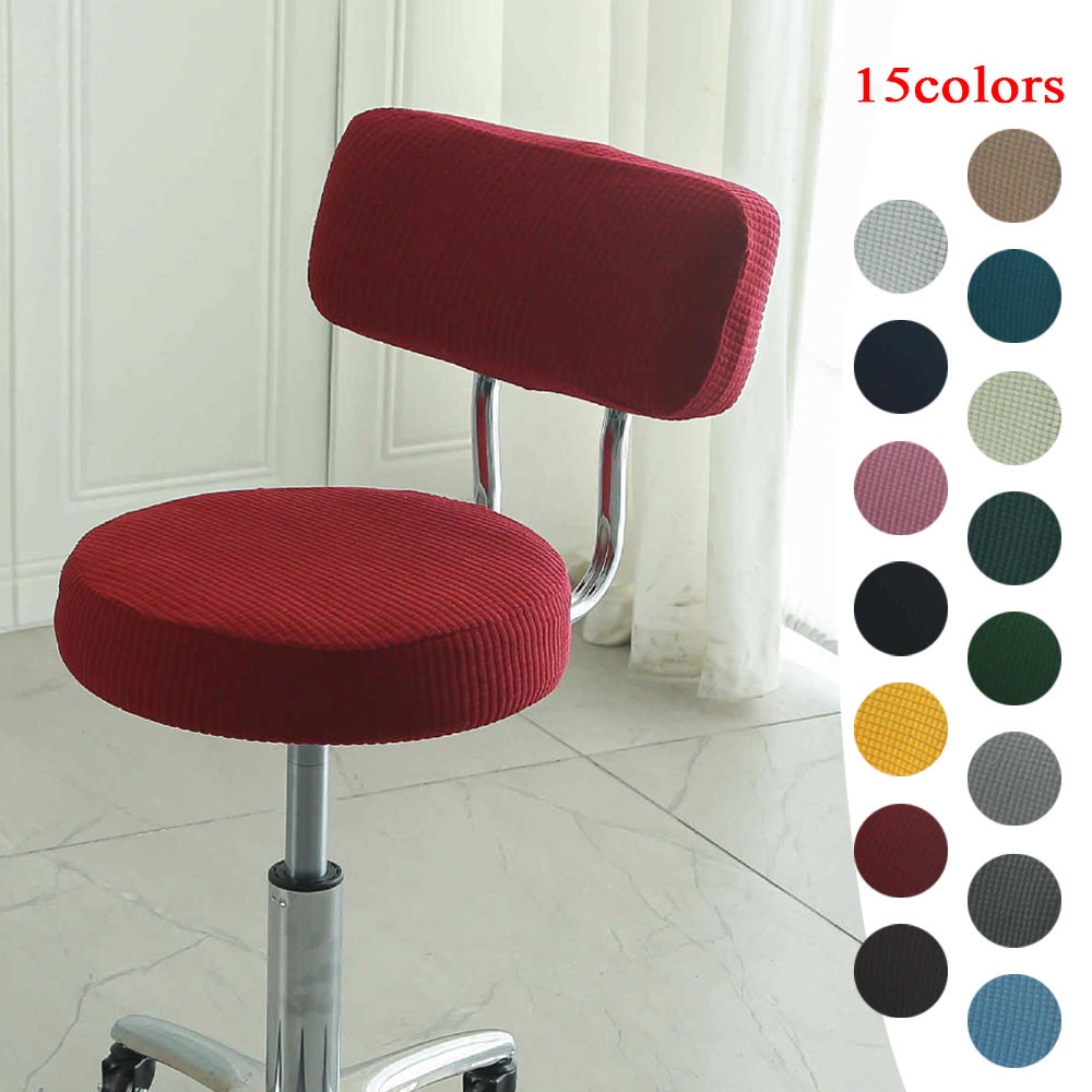 ผ้าคลุมเก้าอี้บาร์ ป้องกันฝุ่น ทรงกลม แบบยืดหยุ่น สีพื้น แบบเรียบง่าย สไตล์โมเดิร์น สําหรับตกแต่งบ้าน
