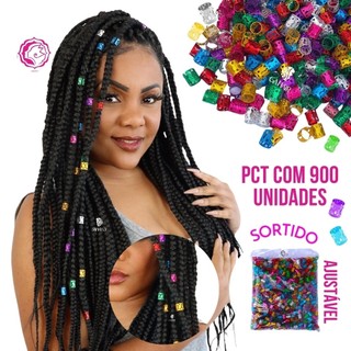 Anéis de Trança - Box Braids Nagô Dread Twist Enfeite 50 Peças-100Peças-200Peças