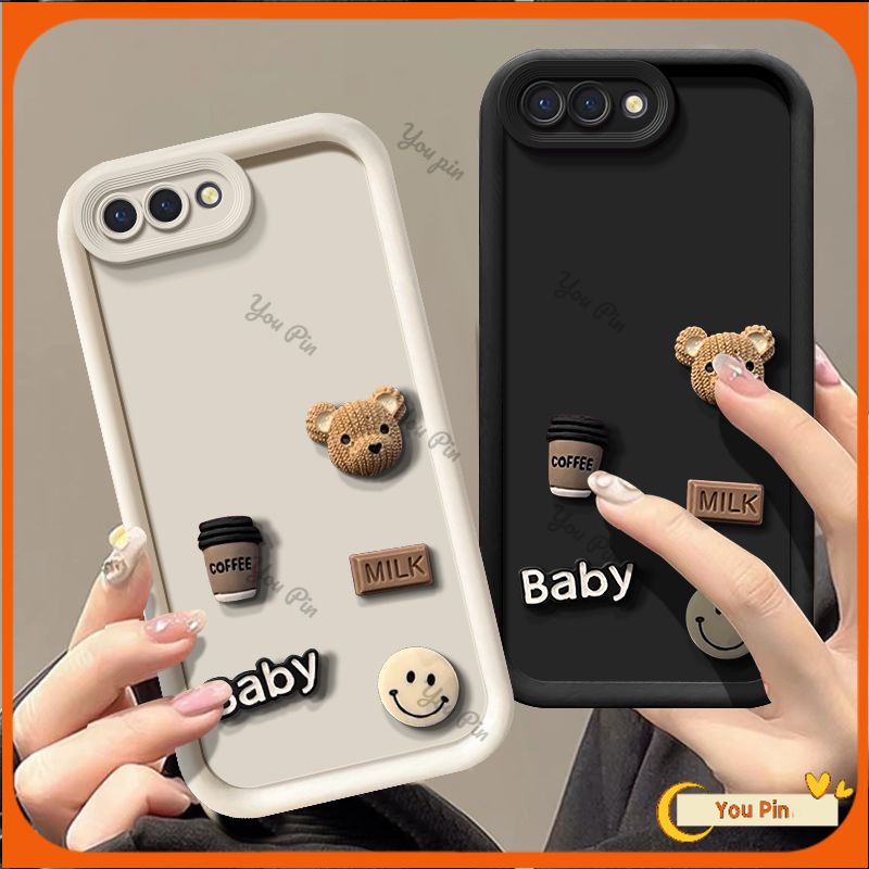 เคสโทรศัพท์มือถือ ลายการ์ตูนหมี 3D แฮนด์เมด DIy สําหรับ Oppo A3S A12E A1K Realme C2 C1