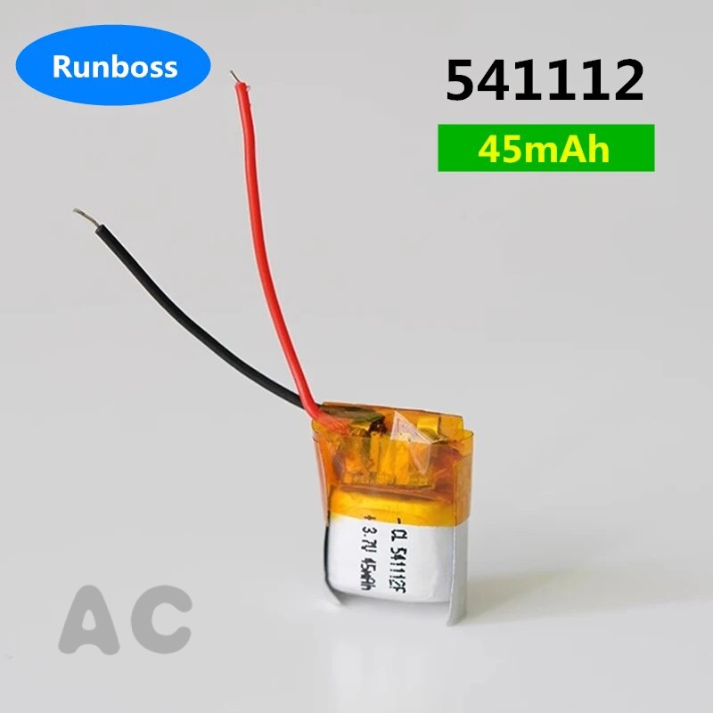 AC 1-10ชิ้น3.7V 45mAh 541112แบตเตอรี่ลิเธียมโพลิเมอร์ขนาดเล็กสำหรับหูฟังเครื่องช่วยฟังไฟอัตโนมัติชุด