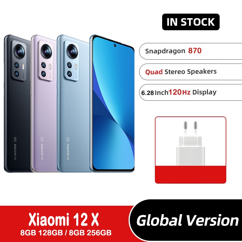 สมาร์ทโฟน Xiaomi MI 12X 67W ชาร์จเร็ว Qualcomm Snapdragon 870 กล้อง 50MP 6.28 นิ้ว MIUI 12.5 Global ROM ระบุลายนิ้วมือ ใหม่ 95%