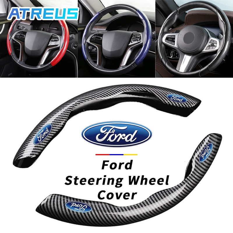 Ford เคสหุ้มพวงมาลัย หุ้มพวงมาลัย Carbon Fiber ที่หุ้มพวงมาลัย ปลอกหุ้มพวงมาลัยคาร์บอนไฟเบอร์ สําหรั