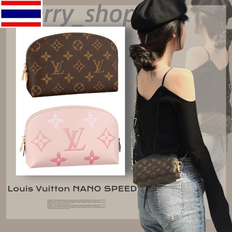 New 🍒หลุยส์วิตตอง Louis Vuitton Cosmetic Bag🍒ผู้หญิง / กระเป๋าเครื่องสำอาง /ดอกไม้เก่าคลาสสิค/กระเป๋าเปลือกหอย🍒 F2RK