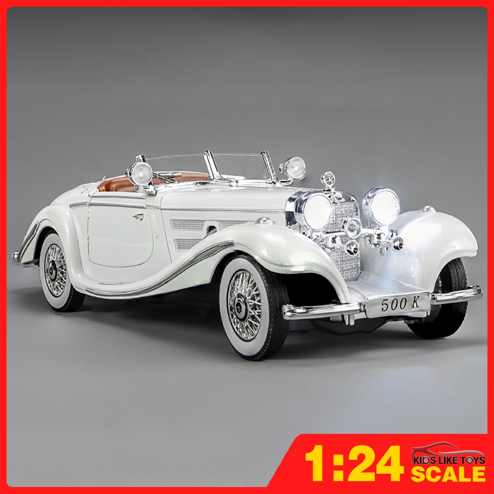 Klt โมเดลรถยนต์ 1:24 Mercedes Benz 500K โลหะอัลลอย ของเล่นสําหรับเด็ก