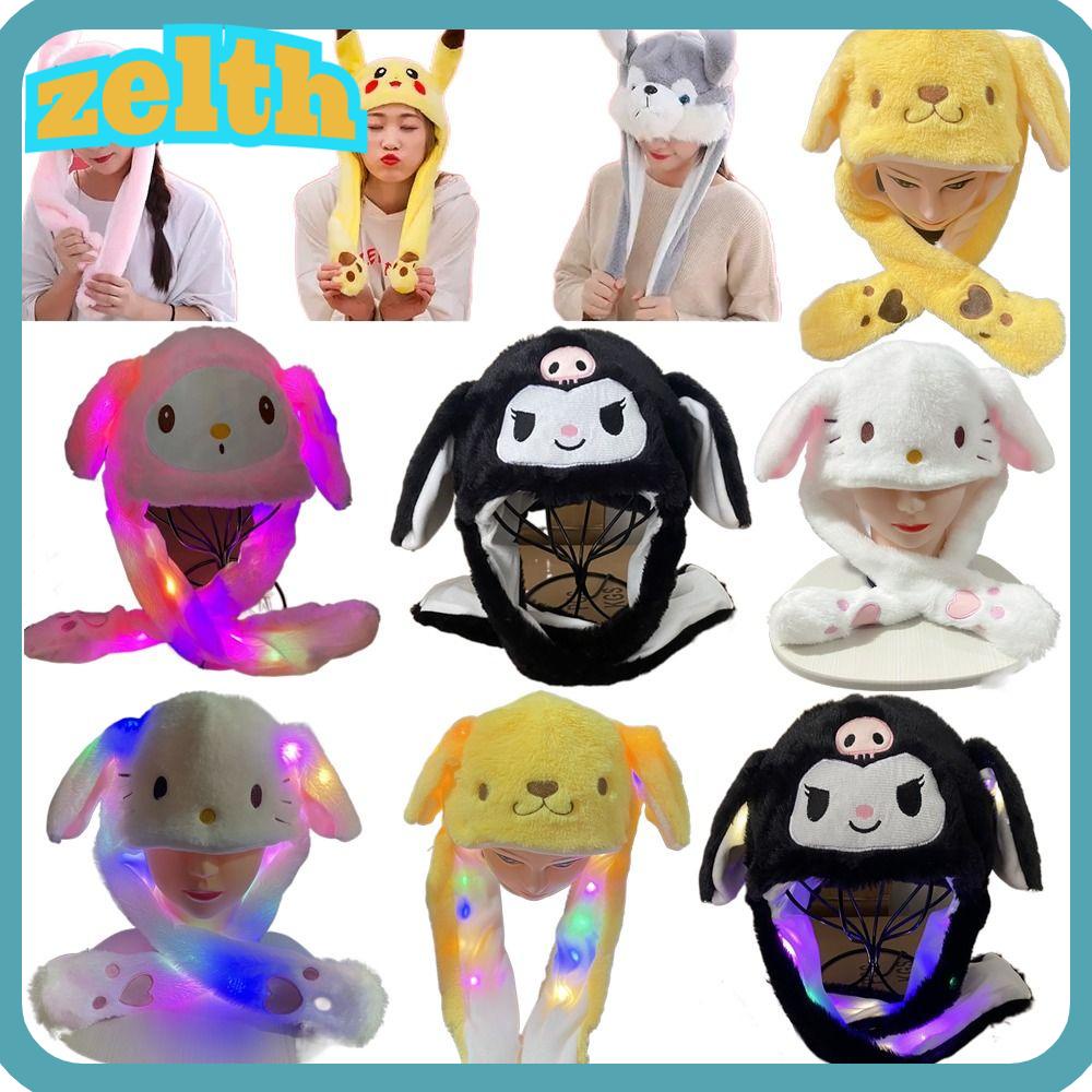 Zelth หมวกผ้ากํามะหยี่ขนนิ่ม ลายการ์ตูนสัตว์ เรืองแสง ป้องกันหู ให้ความอบอุ่น สําหรับเด็ก และผู้ใหญ่