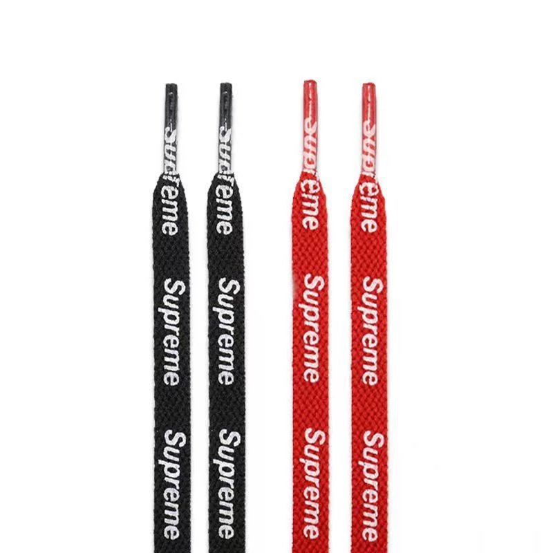 เชือกผูกรองเท้า สีดํา และสีแดง ยาว 120 ซม. 2 ชิ้น