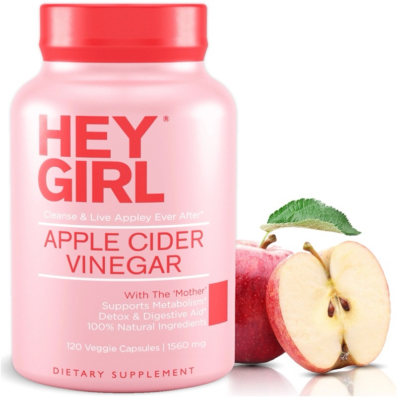 Hey Girl Apple Cider Vinegar 2,160 mg. (120Capsules) 🍎 แอปเปิ้ลไซเดอร์