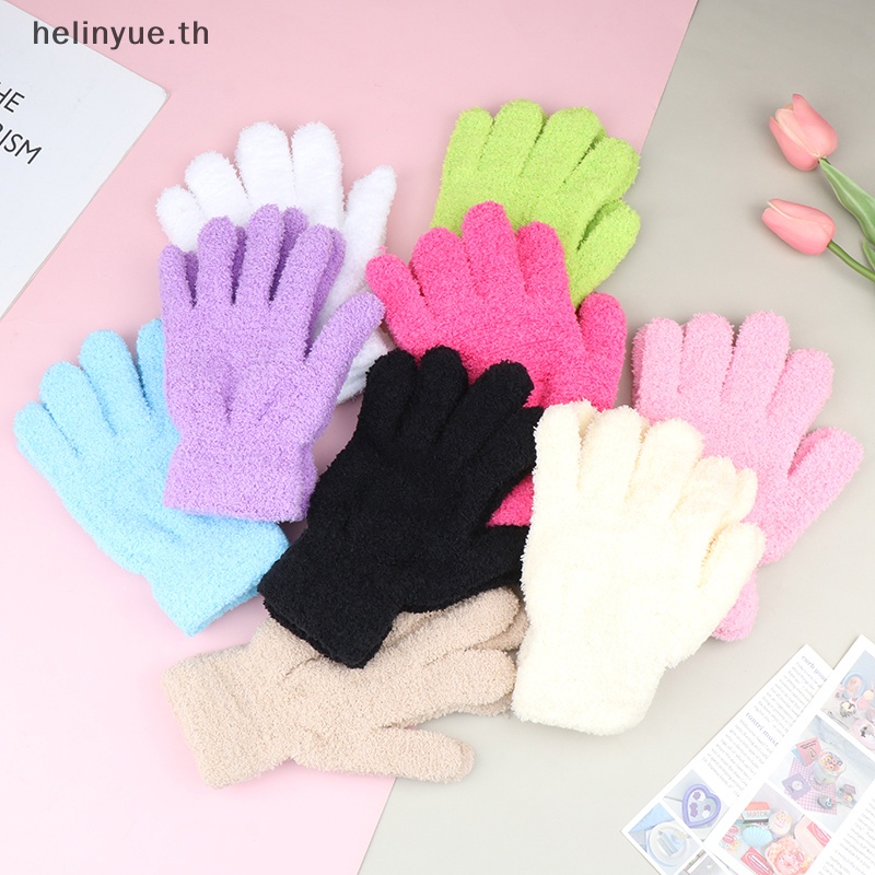 Helinyue ถุงมือ ผ้ากํามะหยี่ แบบหนา ระบายอากาศ สีพื้น กันความหนาว อเนกประสงค์