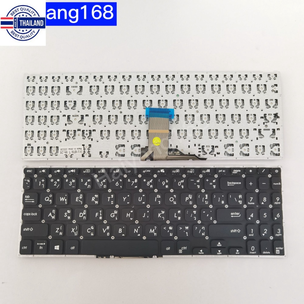 Keyboard​ คีย์อร์ด​ Asus​ Vivobook X515 X515E X515M X515J X509 X509M ภาษาไทย-อังกฤษ​ สีดำ