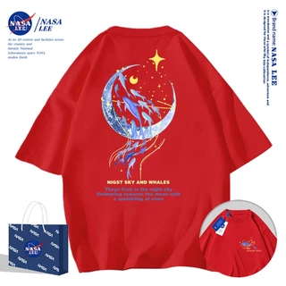 ✨สินค้าพร้อมส่ง✨เสื้อยืดคอกลมลายร่วมกับ NASA ใส่ได้ทั้งชายและหญิง ผลิตจากผ้าคอตตอน 100% เหมาะสำหรับเยาวชน