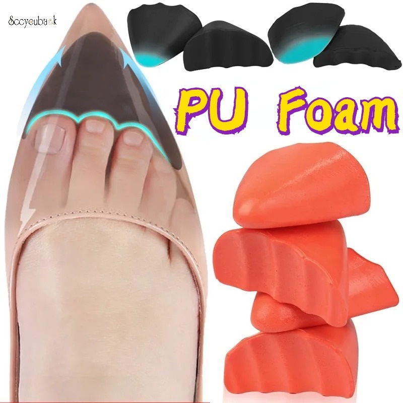 1 คู่ PU โฟม เสียบนิ้วเท้า สําหรับผู้ชาย ผู้หญิง นุ่ม ป้องกันการสึกหรอ ที่เติมพื้นรองเท้าส้นสูง ป้องกันอาการปวด ปรับได้ ครึ่งขนาด แผ่นรองเท้า