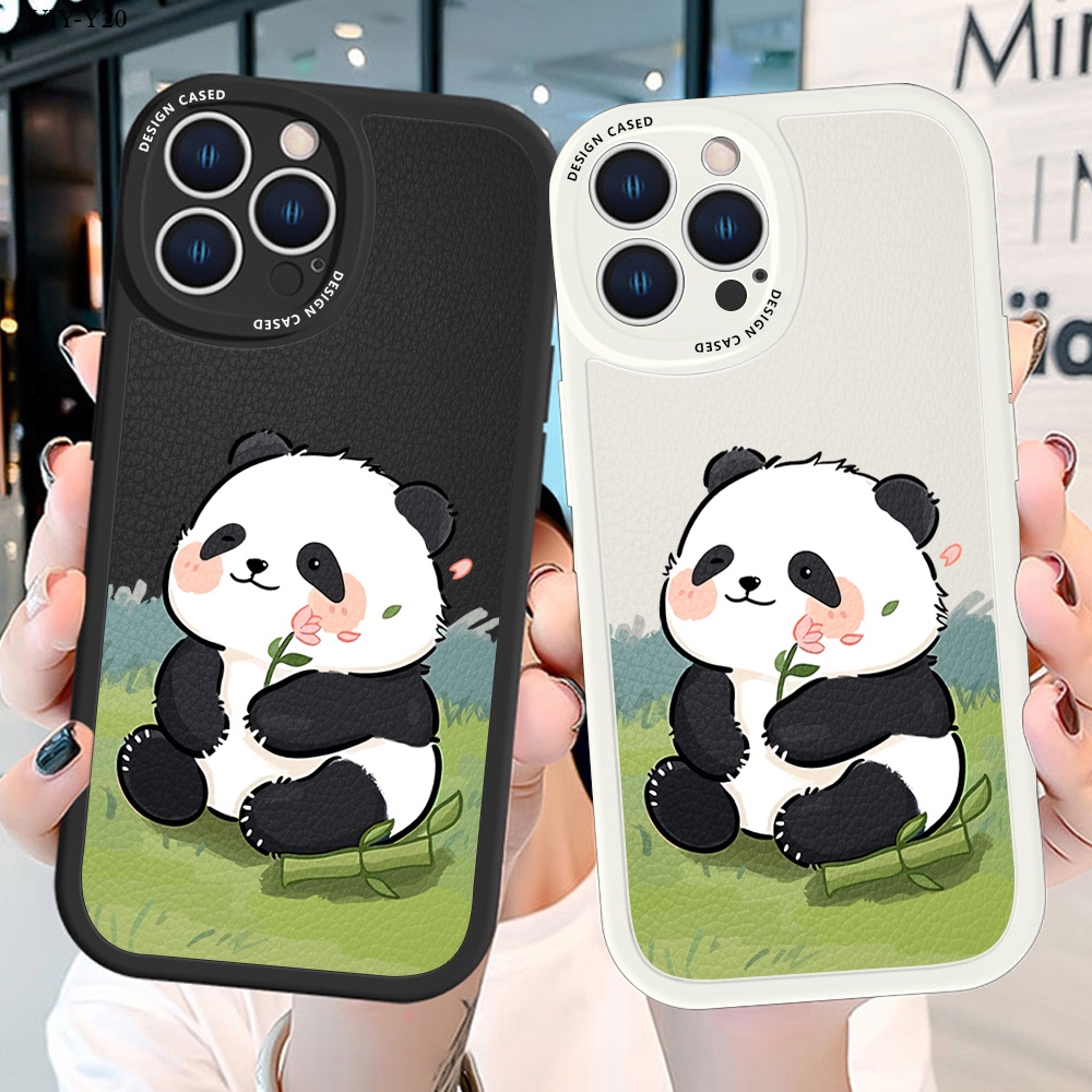 VIVO Y20 Y20i Y20S G Y12S Y12A Y17 Y15 Y15S Y15A Y01 Y12 Y3 Y19 Y50 Y30 Y36 Y72 Y30I Y85 Y66 Y65 2021 เคสวีโว่ สำหรับ Case Shockproof Silicone Cute Panda เคสโทรศัพท์ Lambskin Shockproof Cover