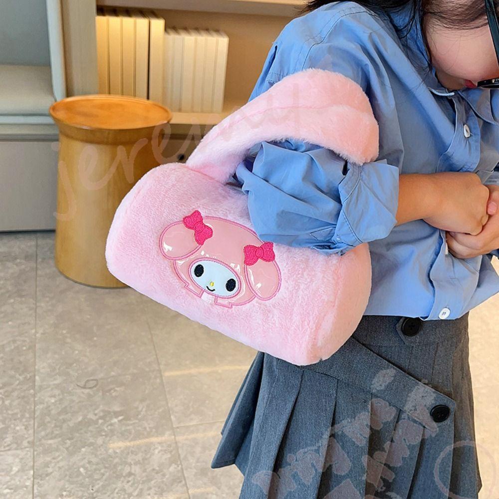 Jeremy1 กระเป๋าถือ ทรงโท้ท ลายการ์ตูน Cinnamoroll Melody Kuromi สําหรับเด็ก
