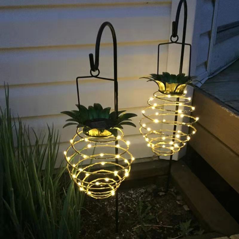 HOT Popular Solar Pineapple Lamp, Outdoor Waterproof Iron Lamp, Garden Lighting Lamp.