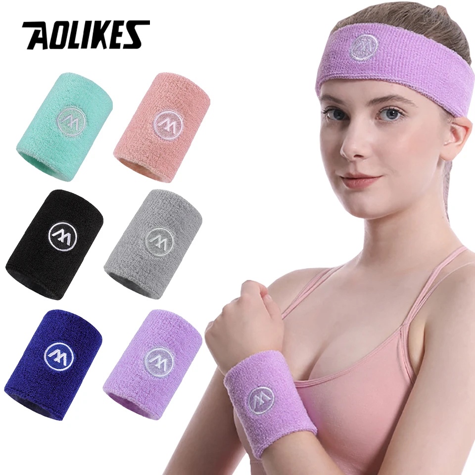 Aolikes สายรัดข้อมือกีฬา สายรัดข้อมือซับเหงื่อ สายรัดข้อมือ สําหรับผู้ชาย ผู้หญิง วิ่ง ฟุตบอล โยคะ สายรัดข้อมือ