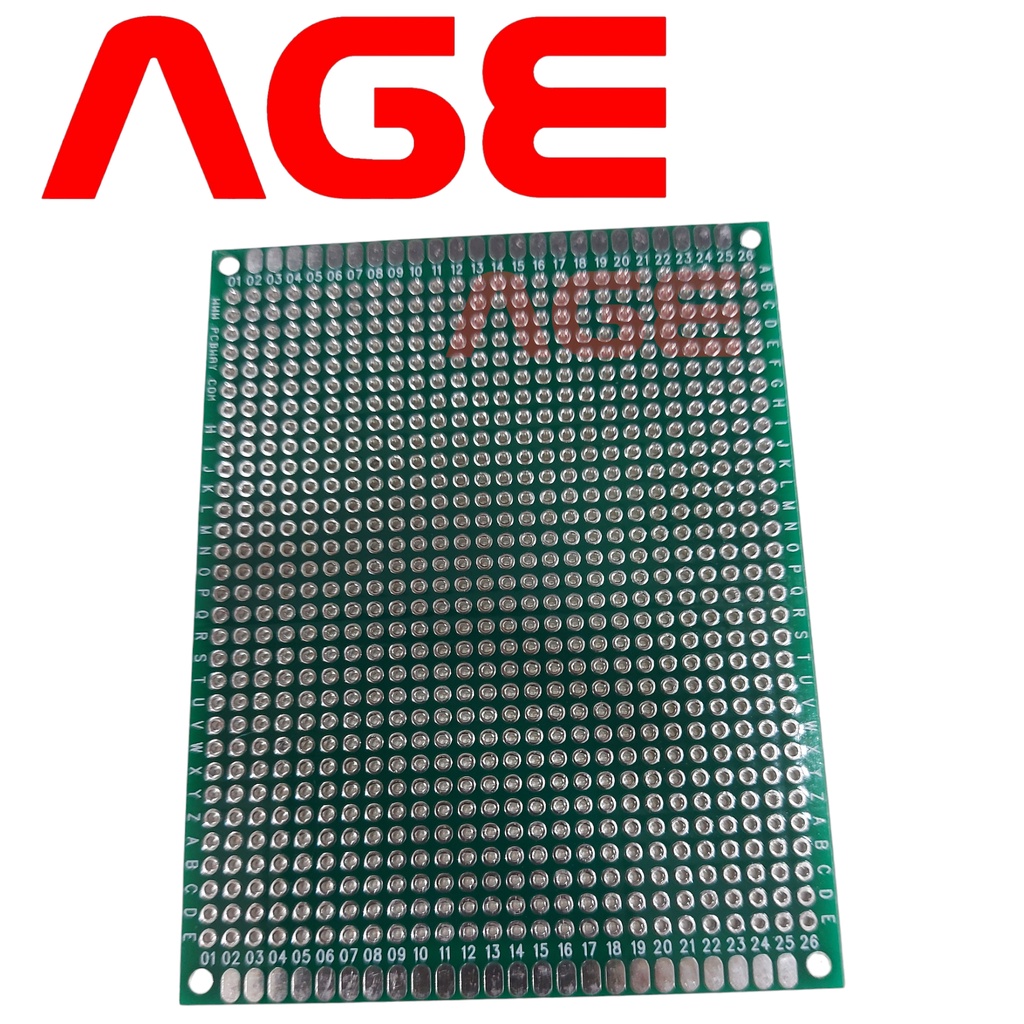 แผ่นปริ๊น PCB Board 7x9 cm สีเขียว 2 หน้า,ปริ๊นไข่ปลา,แผ่นปริ๊นอเนกประสงค์