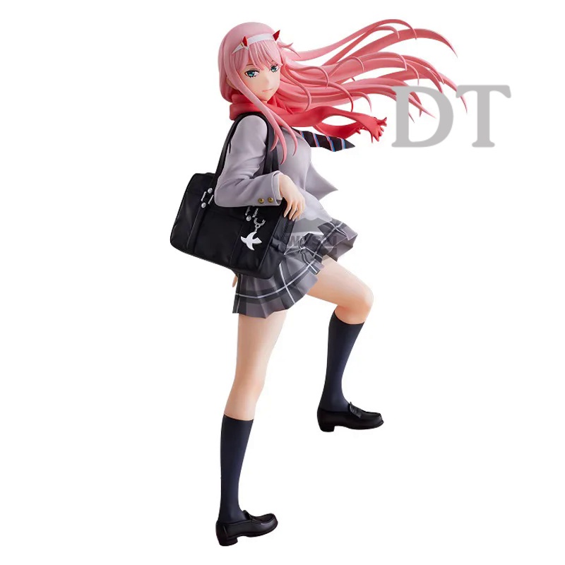 DT 21CM Anime DARLING in the FRANXX Figure ZERO TWO Anime Action Figures School Uniform Pleated Skirt Toys PVC Collectio