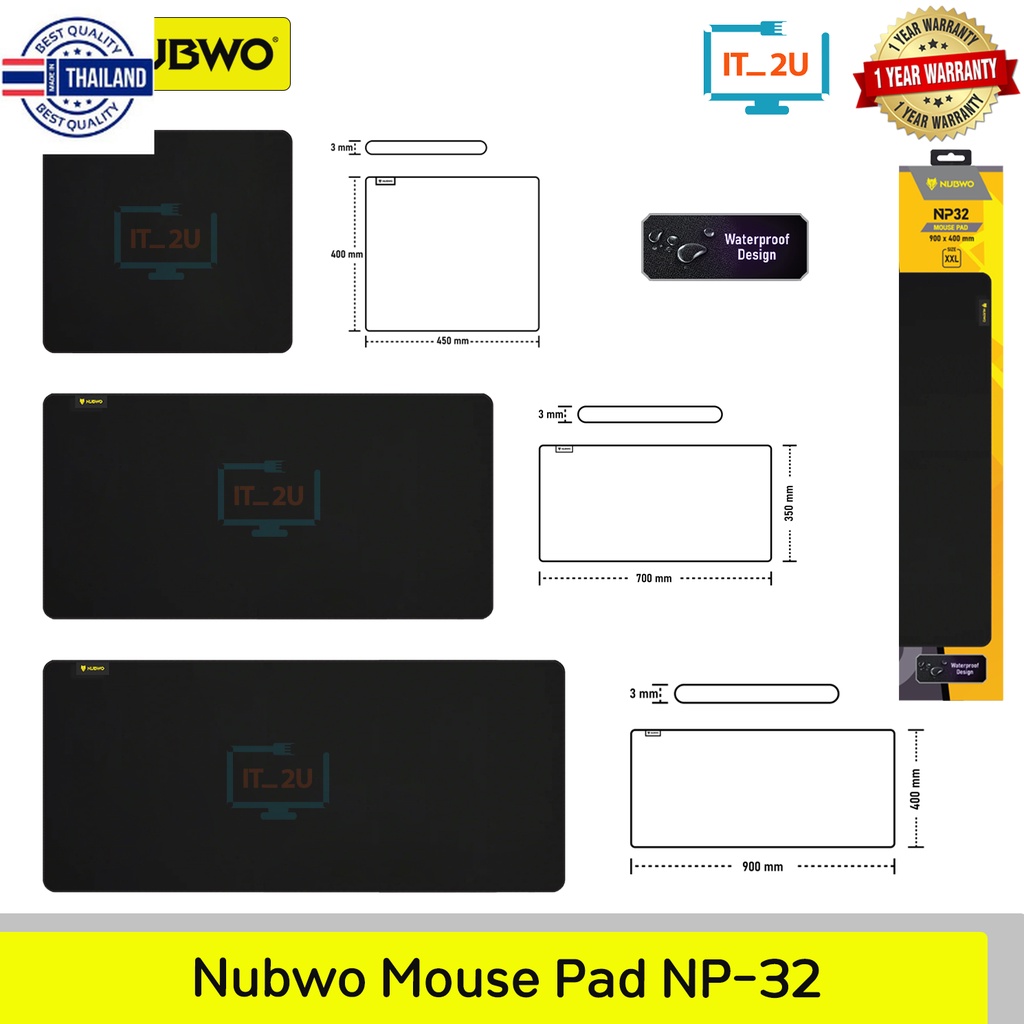 Nubwo NP032 Mouse Pad Speed 700x350mm/900x400 mm แผ่นรองเม้าส์ ขนาดใหญ่ WaterProof
