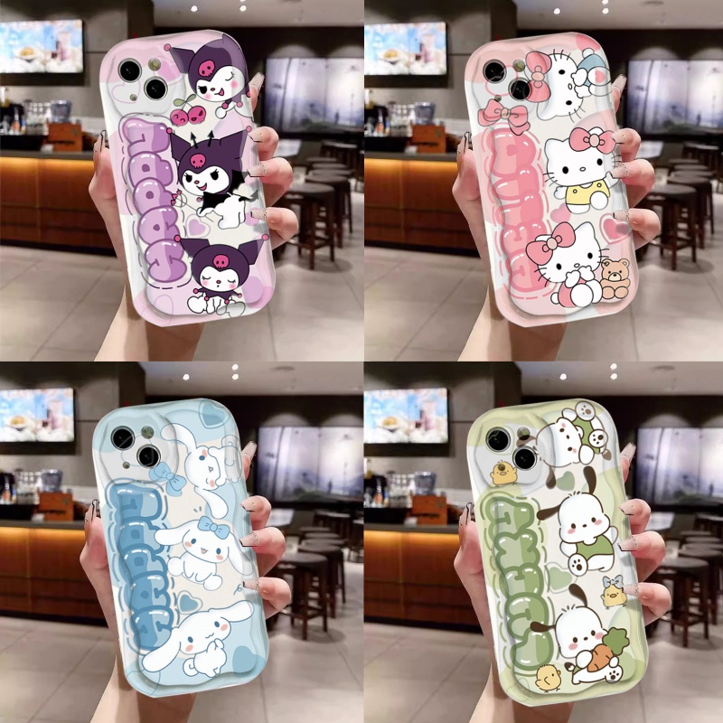 SANRIO ใหม่ เคสโทรศัพท์มือถือแบบนิ่ม ลายการ์ตูนซานริโอ้ คิตตี้ ปูชิโนมิ ชินนาม่อนโรล สีขาว แฟชั่น สําหรับ OPPO A35 A36 A38 A54 A54S A55 A58 A74 A76 A94 A95 A96 F11