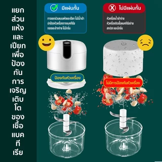 🔥ขายร้อน🔥เครื่องปั่นกระเทียม พริก 150/250ML ไร้สาย USB ปั่นละเอียด บดเนื้อ บดกระเทียมไฟฟ้า