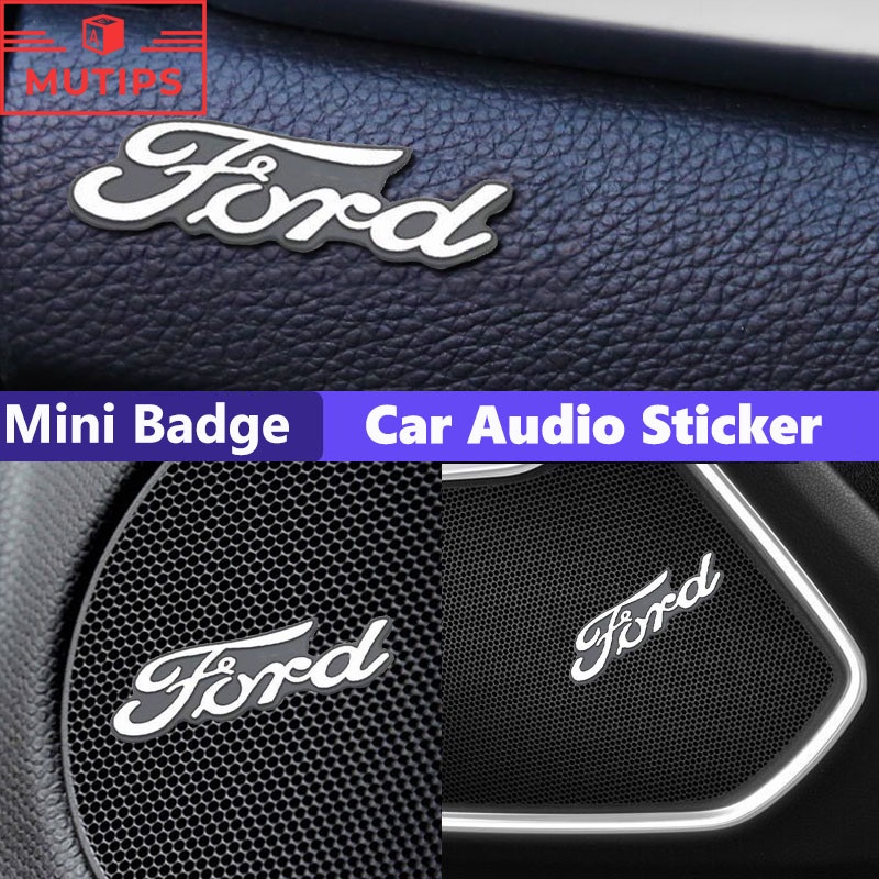Ford 4 ชิ้น/ชุด รถ 3 มิติ โลหะอลูมิเนียม สติ๊กเกอร์ตกแต่งค สติ๊กเกอร์เครื่องเสียงรถยนต์ เหมาะสำหรับ Ranger Raptor Everest Fiesta Focus Mustang Escape Ecosport STI