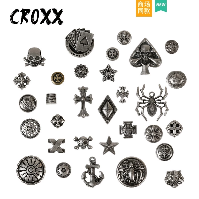 Punk&Metal หัวเข็มขัดรองเท้า charm Retro Baroque-สไตล์รองเท้า Accents สําหรับหัวเข็มขัดคุณภาพสูง charms อุปกรณ์เสริมชุด 3d รองเท้าหัวเข็มขัด Pins