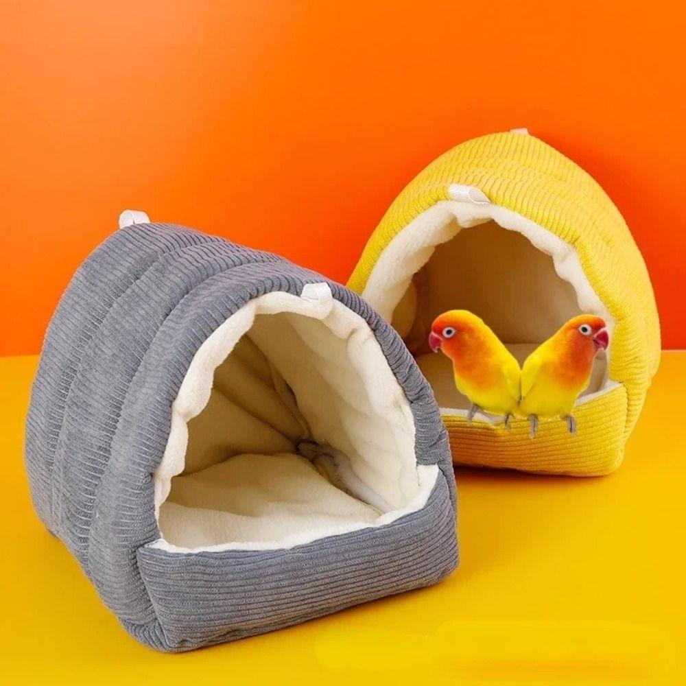 รังนกแก้ว AQUAEDGE, เปลญวนนกผ้าฝ้ายแบบแขวน, อุปกรณ์กรงนกที่อบอุ่นหนา Mini Bird House Budgie ราคา ถูกที่สุด ดีลบีเคเค แกลเลอรีภาพที่ 3
