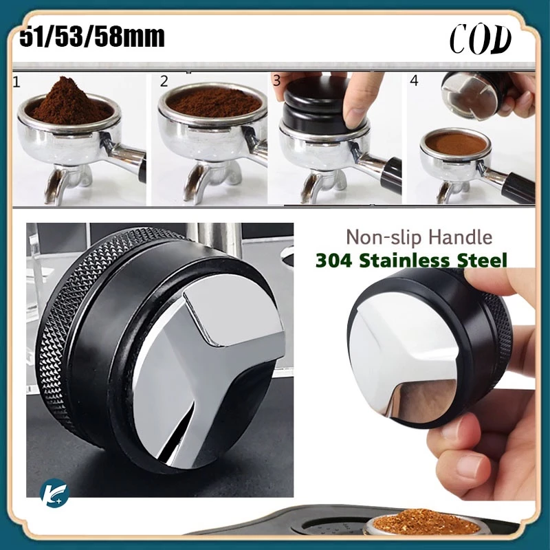 【KC】Coffee Tamper เเทมเปอร์ ที่กดกาแฟมาการอง 51/58มม ที่อัดกาแฟเครื่องชงกาแฟสด ทมเปอร์มาการอง