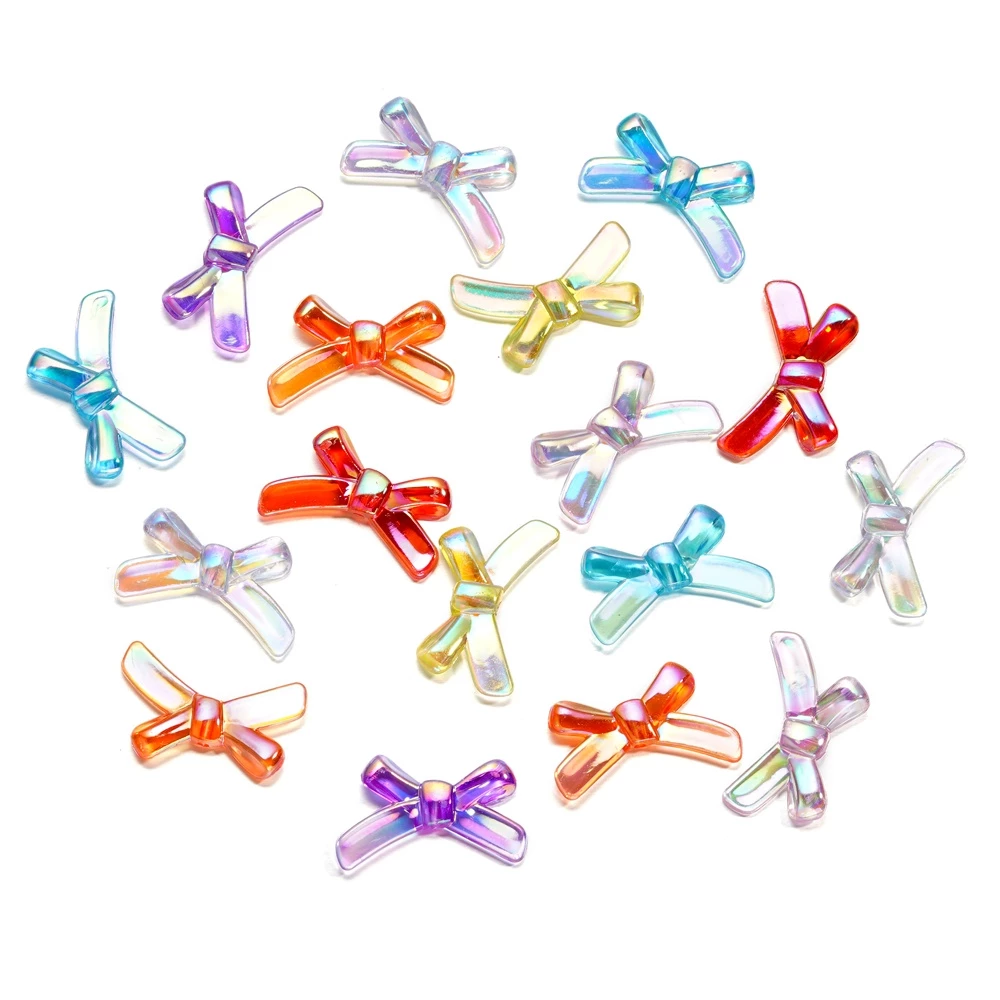 St. kunkka 10 ชิ้น 19.5 * 33 มม.อะคริลิคยาว AB โบว์สีสันสดใสสําหรับ DIY สร้อยคอสร้อยข้อมือทํา