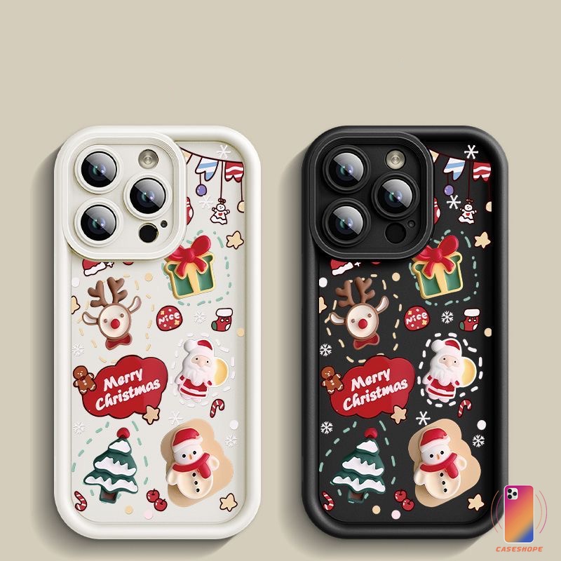 เคสโทรศัพท์มือถือ ซิลิโคนนุ่ม TPU ลายกวางเอลก์ คริสต์มาสน่ารัก สําหรับ Samsung A04E A33 A34 A53 A12 A54 A14 A03 A11 A52 A50 A10s A10 A04 A20s A51 A24 A05 A23 A52S A31 A21s A30 A32 A03S A05S A20 A22 A13 A50S A04S A02S A30S M12 M32 A25