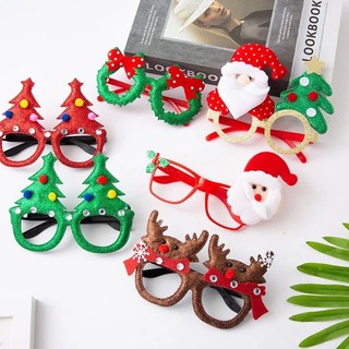 🦌เนื้อเนียนสวมใส่สบาย แว่นตาซานตาคลอสน่ารัก🎅น่ารัก ซานตาคลอส เขากวาง แว่นตา  เครื่องแต่งกายวันหยุดหลายแบบ