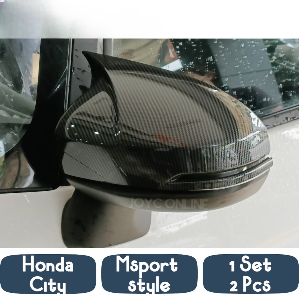 ฝาครอบกระจกมองข้าง คาร์บอนไฟเบอร์ สําหรับ Honda JAZZ CITY 2014-2019 CITY 2020-2024 CIVIC FC BRV Dg1 2 ชิ้น