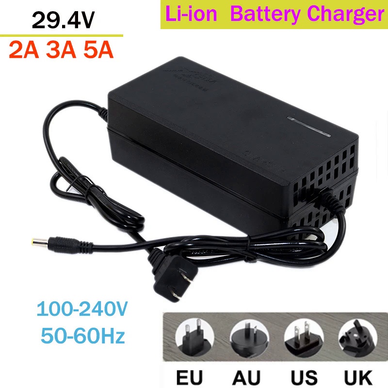 ใหม่ 29.4V 2A 3A 5A 5.5*2.1 มม.AC100V-240V DC Power Supply Adapter Charger สําหรับ 24V 25.2V 21700 1
